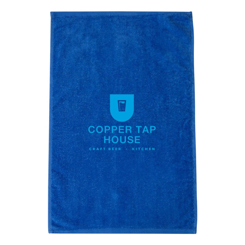 Q-Tees Hemmed Hand Towel - Royal - Front