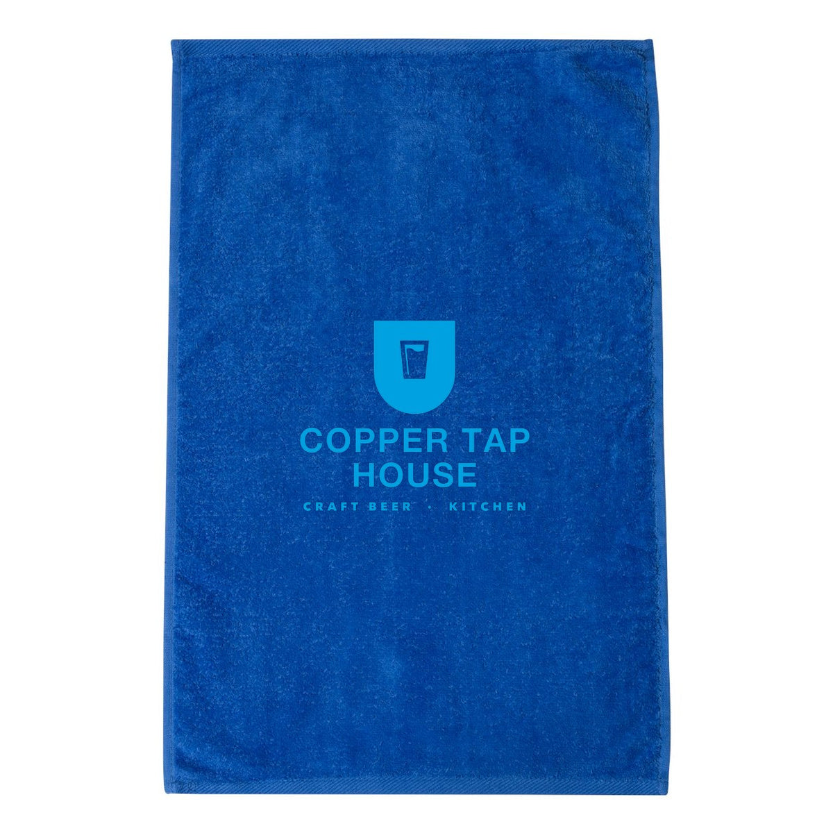 Q-Tees Hemmed Hand Towel - Royal - Front