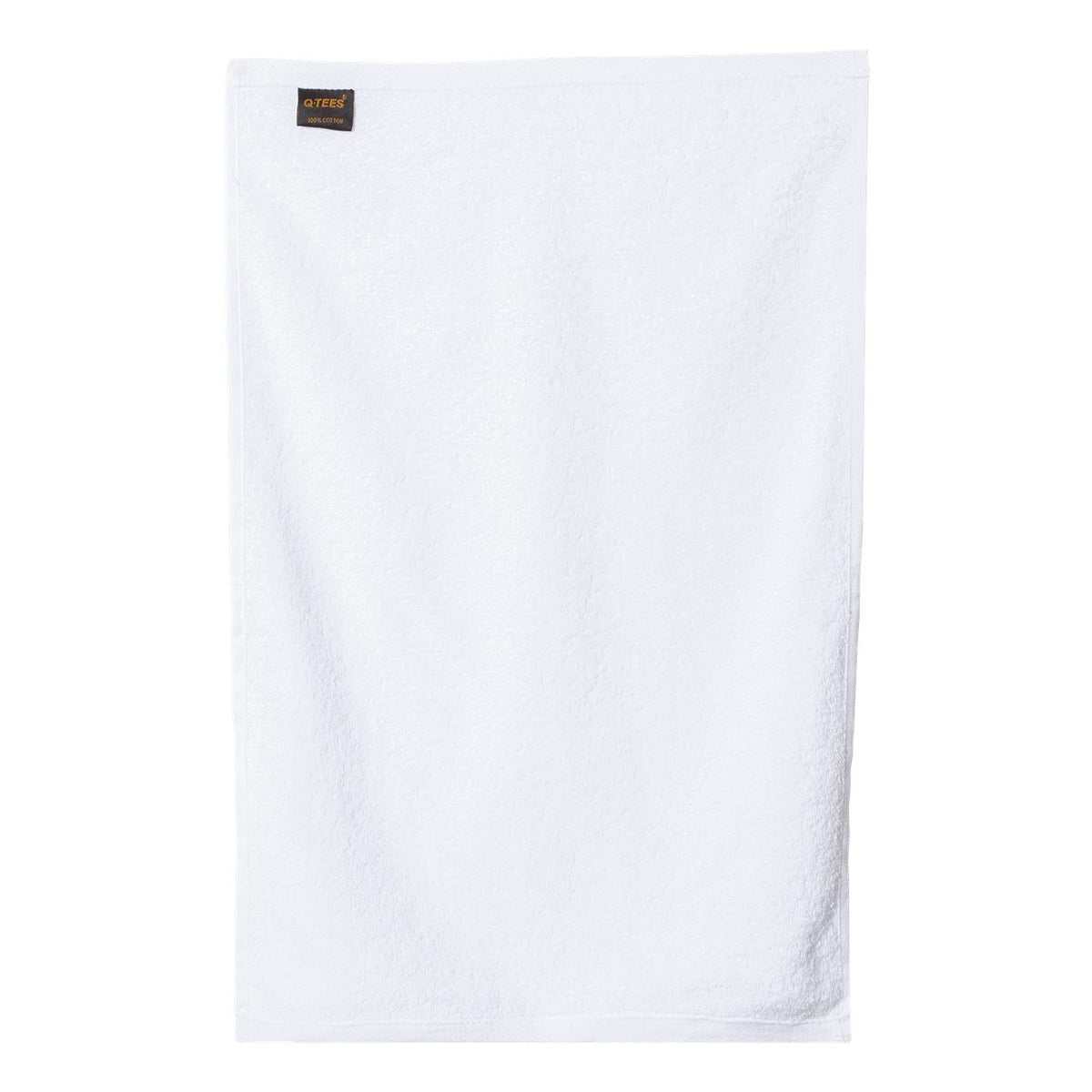 Q-Tees Hemmed Hand Towel - White - Back