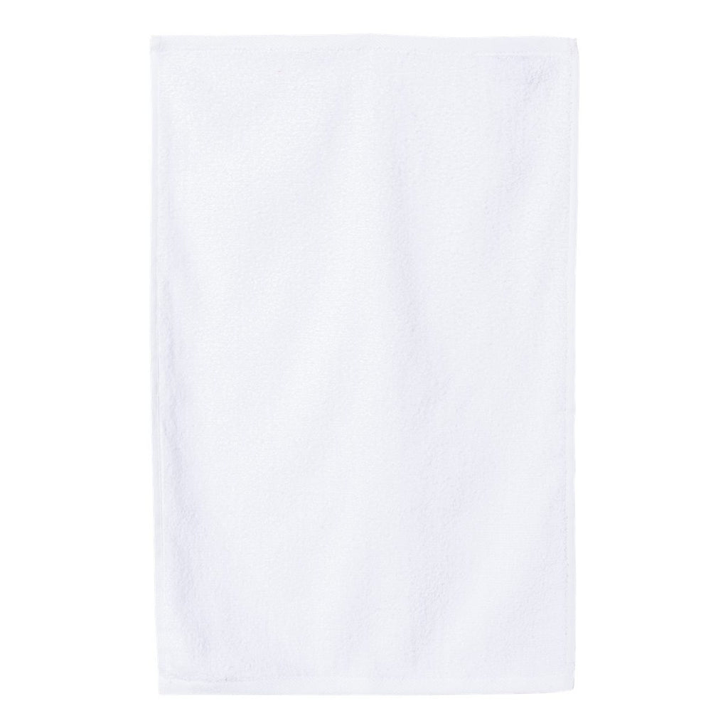 Q-Tees Hemmed Hand Towel - White - Side
