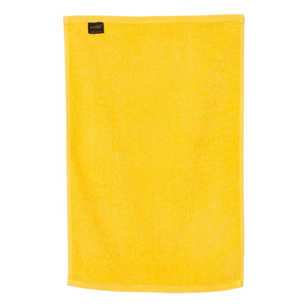 Q-Tees Hemmed Hand Towel - Yellow - Back