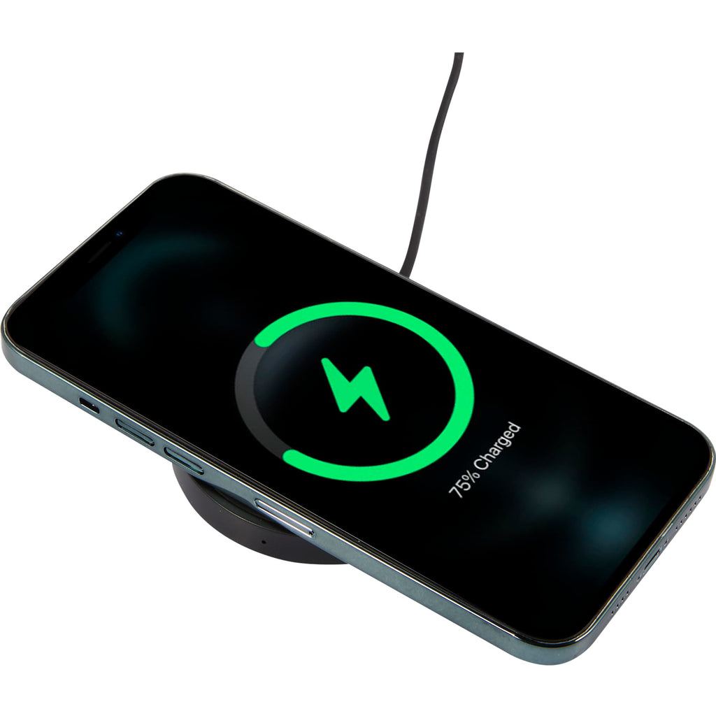 Quake Wireless Charging Pad, 15W Full Color - Black on Black - Propped