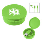 Quick Charge Cable in a Carrying Case, 65W - Lime Green - Silk Screen