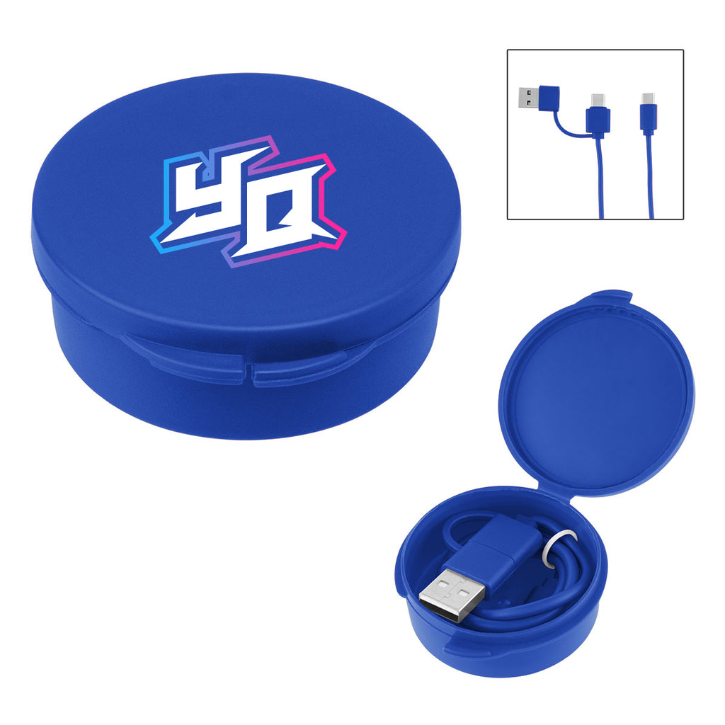 Quick Charge Cable in a Carrying Case, 65W - Royal Blue - Full Color