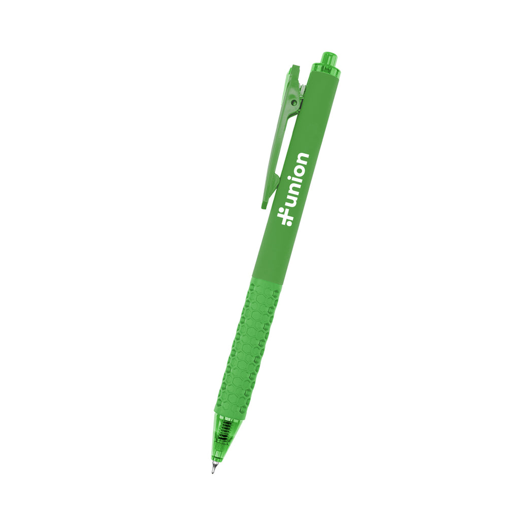 Quiet Click Gel Pen in Recycled ABS - Green - Silk Screen
