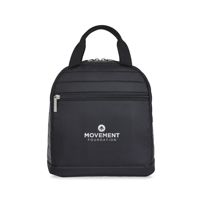 Quilted Nylon Lunch Cooler with Bottle Sleeve