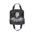 Quilted Nylon Lunch Cooler with Bottle Sleeve Transfer - Black - View 3
