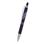 Quilted Pen with Stylus - Purple - Silk Screen
