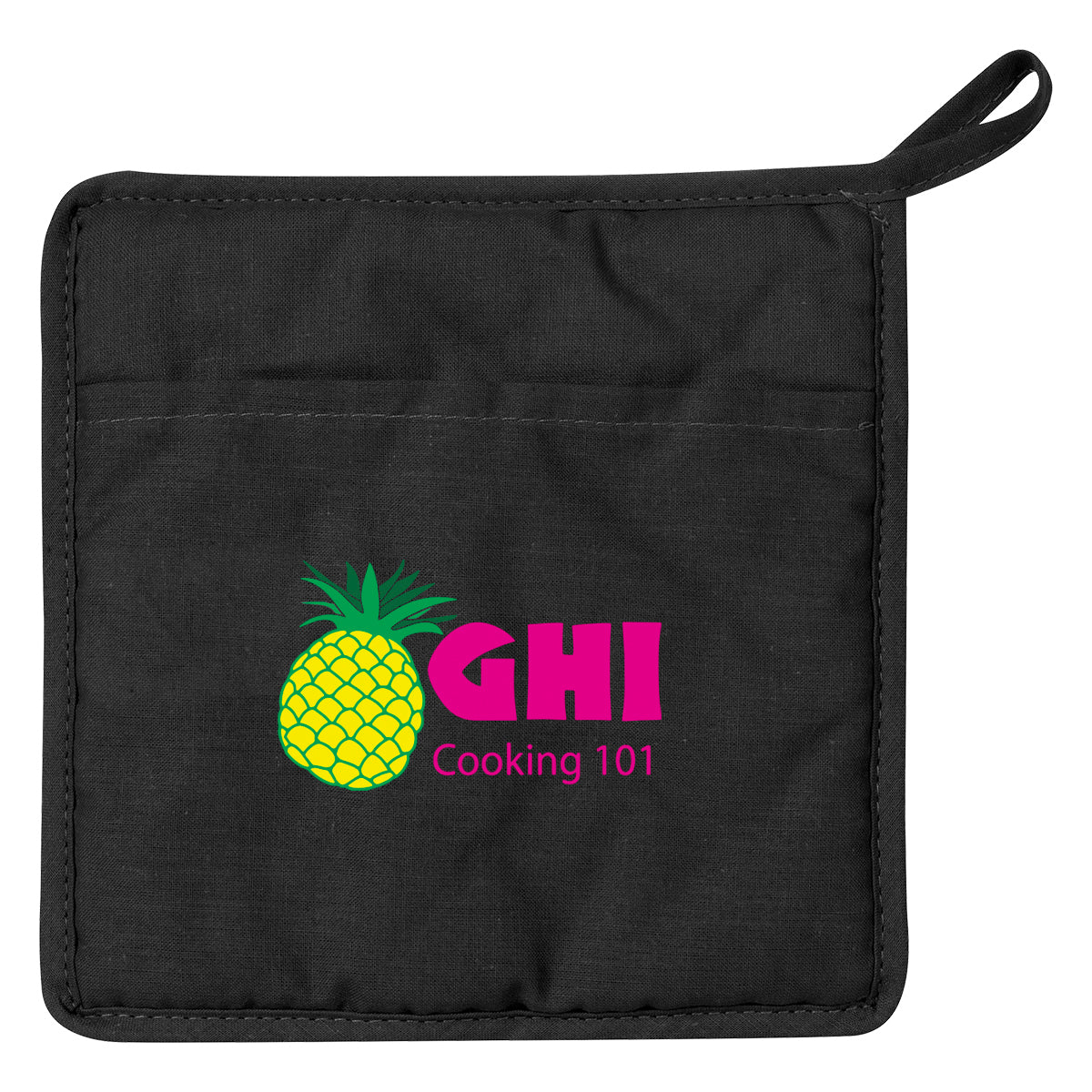 Quilted Pot Holder in Cotton Canvas - Black - Colorbrite