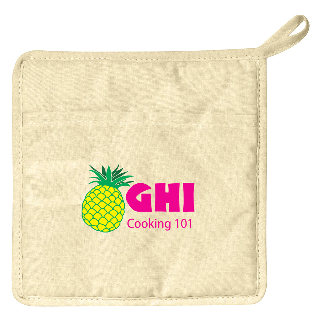 Quilted Pot Holder in Cotton Canvas - Natural - Colorbrite
