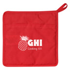 Quilted Pot Holder in Cotton Canvas - Red - Transfer