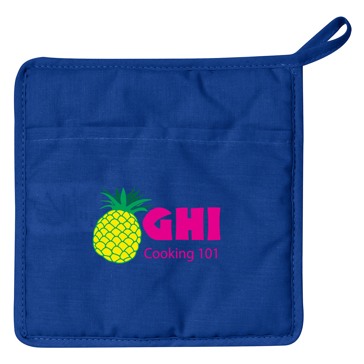 Quilted Pot Holder in Cotton Canvas - Royal Blue - Colorbrite