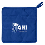 Quilted Pot Holder in Cotton Canvas - Royal Blue - Transfer