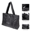 Quilted Puffer Tote Bag, Luxe - Black - Silk Screen
