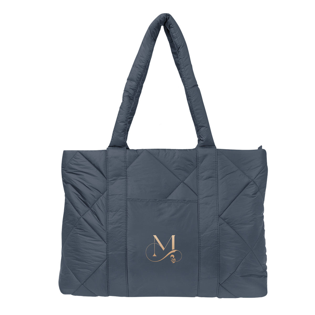 Quilted Puffer Tote Bag, Luxe - Navy - Colorbrite