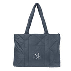 Quilted Puffer Tote Bag, Luxe - Navy - Silk Screen
