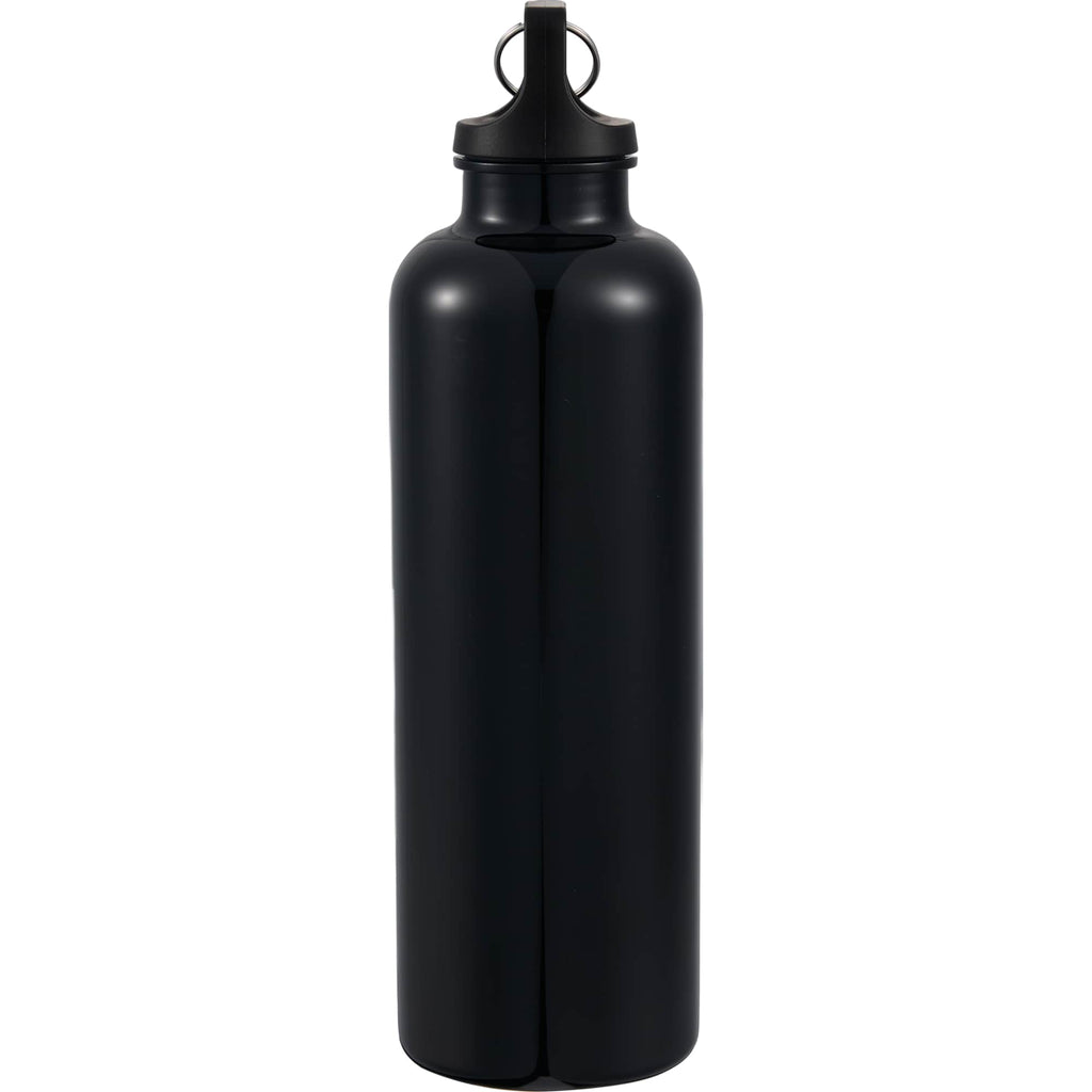 Race Color-Drenched Bottle with Carabiner, 25 oz - Black - Left Side