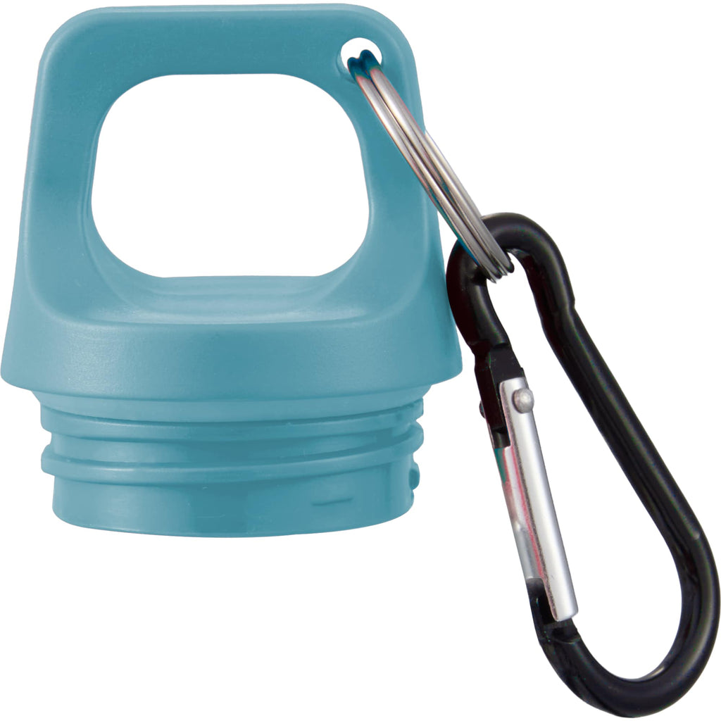 Race Color-Drenched Bottle with Carabiner, 25 oz - Light Blue - Detail Lid