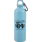 Race Color-Drenched Bottle with Carabiner, 25 oz - Light Blue - Front