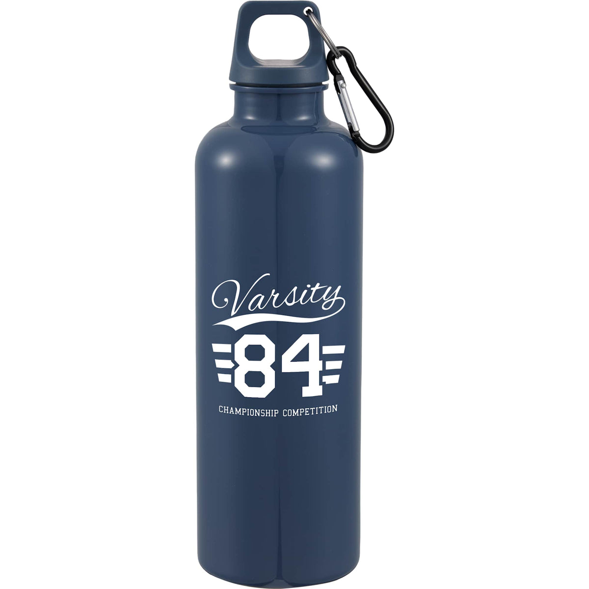 Race Color-Drenched Bottle with Carabiner, 25 oz - Nightfall Blue - Front