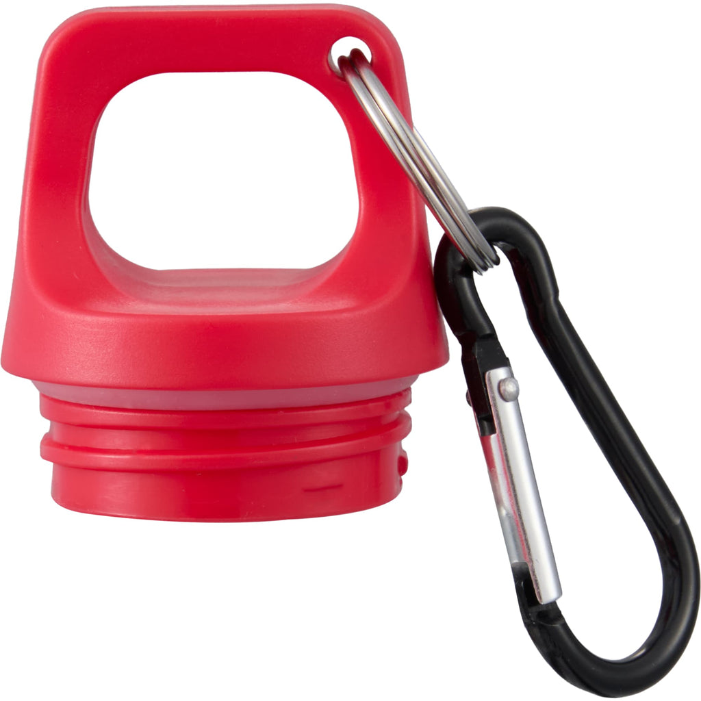 Race Color-Drenched Bottle with Carabiner, 25 oz - Red - Detail Lid