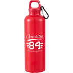 Race Color-Drenched Bottle with Carabiner, 25 oz - Red - Front