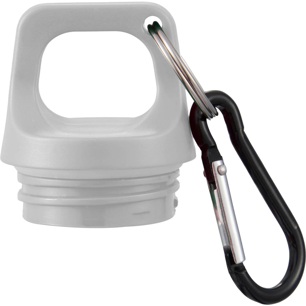 Race Color-Drenched Bottle with Carabiner, 25 oz - White - Detail Lid