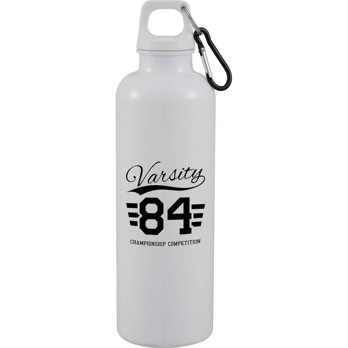 Race Color-Drenched Bottle with Carabiner, 25 oz - White - Front