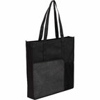 Radius Recycled Tote with Mesh Bottle Pocket Full Color - Black - Right Angle