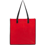 Radius Recycled Tote with Mesh Bottle Pocket Full Color - Red - Back