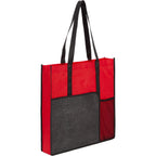 Radius Recycled Tote with Mesh Bottle Pocket Full Color - Red - Right Angle