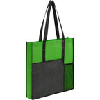 Radius Recycled Tote with Mesh Bottle Pocket - Lime - Right Angle