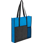 Radius Recycled Tote with Mesh Bottle Pocket - Process Blue - Right Angle
