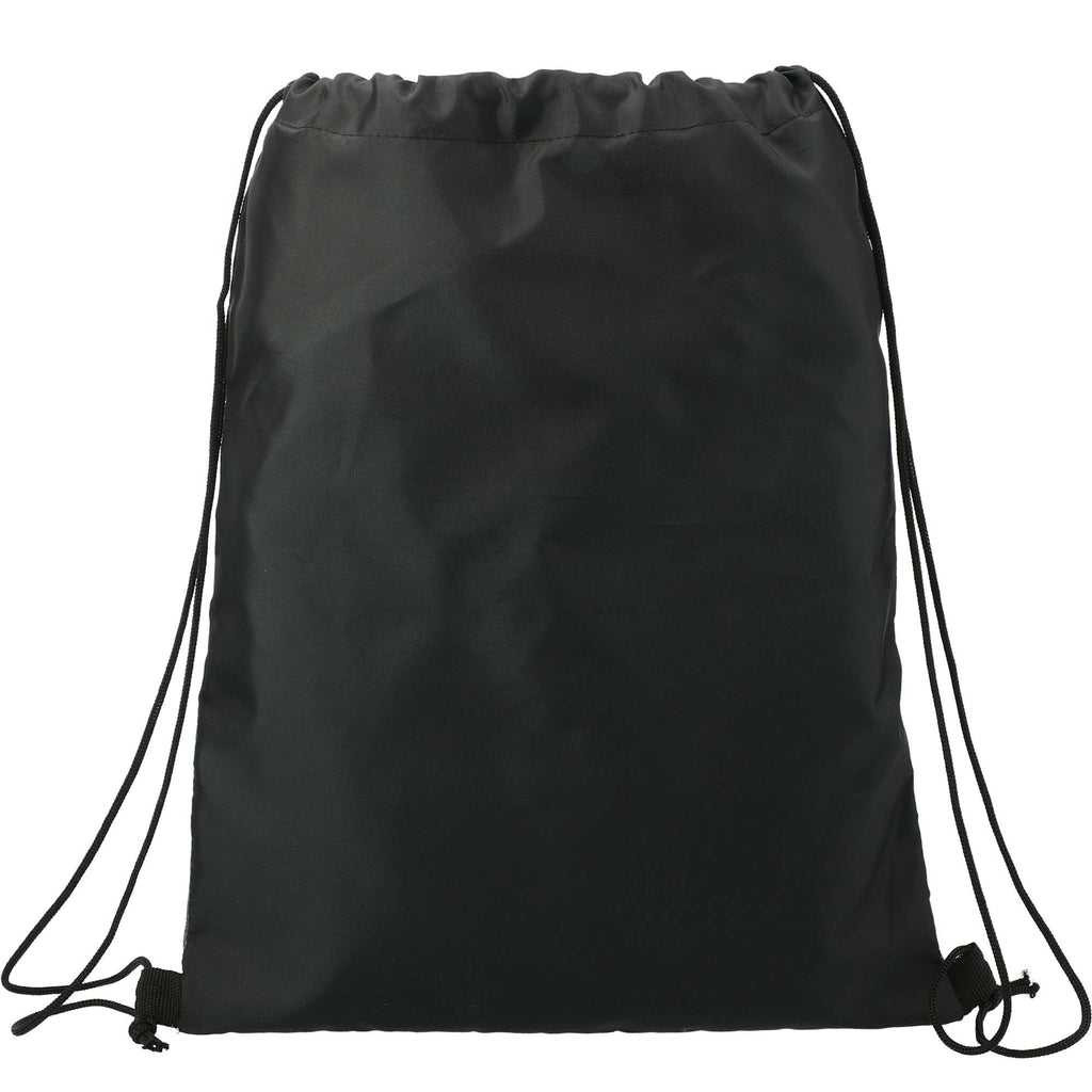 Rainbow Color Block Recycled Drawstring Bag - Black - Back