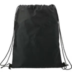Rainbow Color Block Recycled Drawstring Bag Full Color - Black - Back