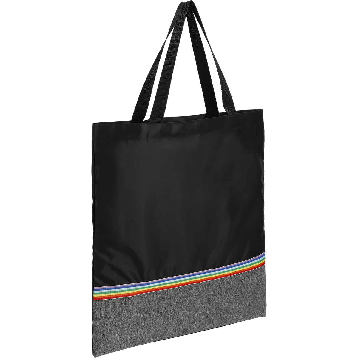 Rainbow Convention Tote in Recycled Polyester - Black - Right Angle