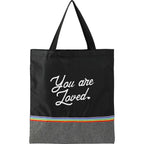 Rainbow Convention Tote in Recycled Polyester Full Color - Black - Front