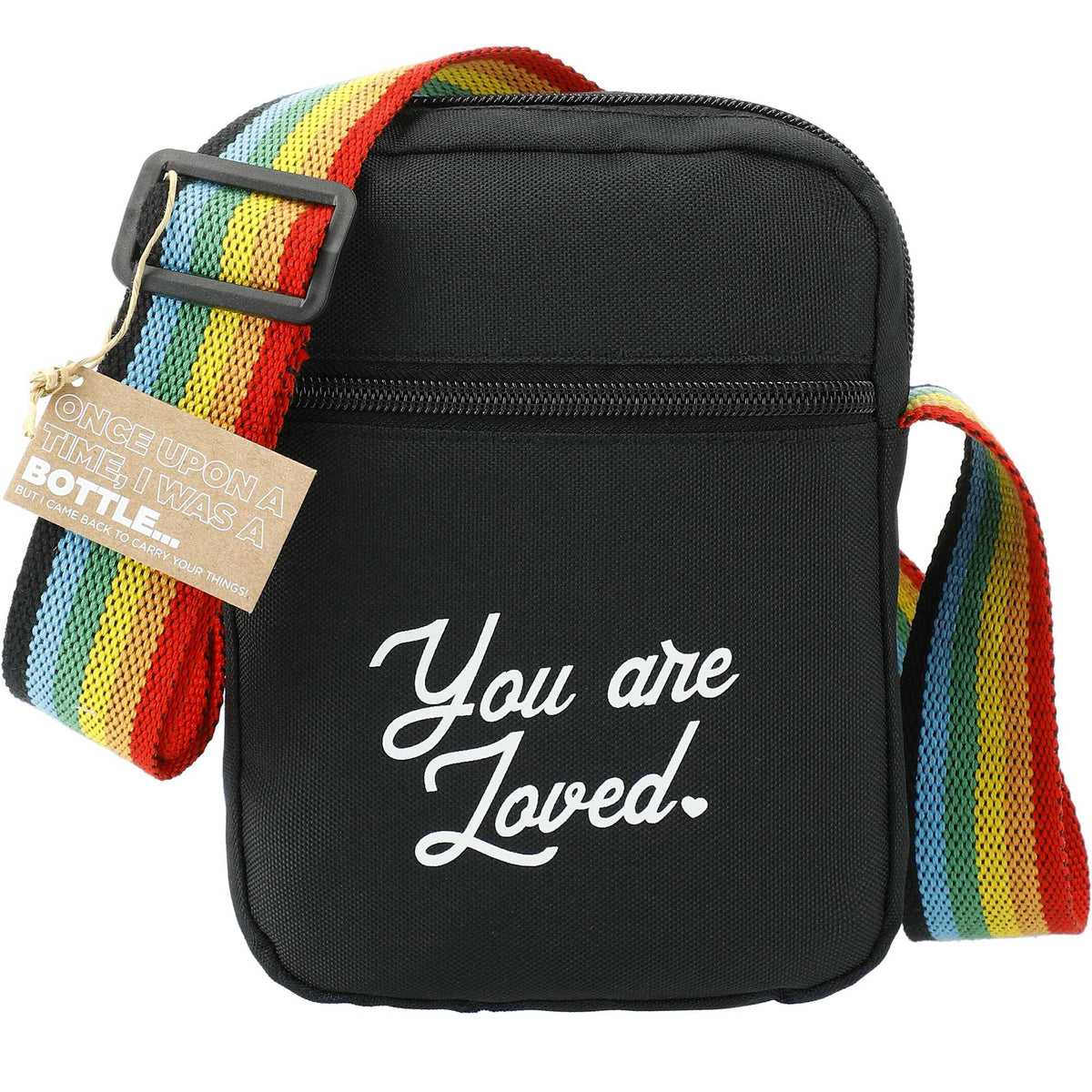 Rainbow Crossbody Bag in Recycled PET - Black - Front
