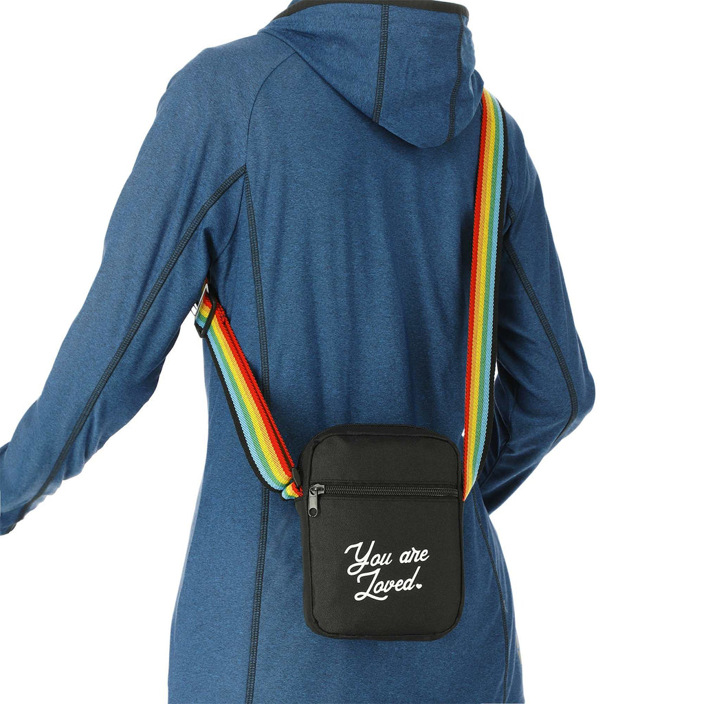 Rainbow Crossbody Bag in Recycled PET - Black - Right Angle 2