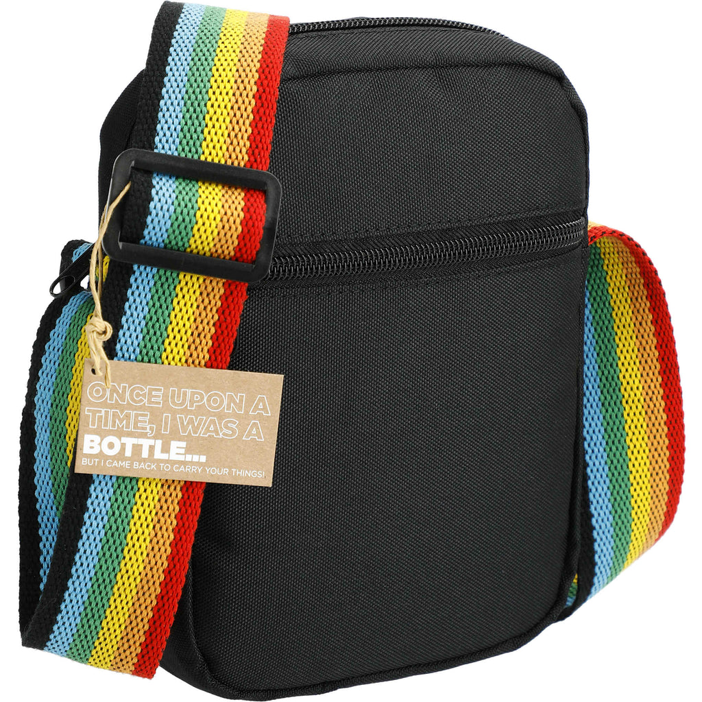 Rainbow Crossbody Bag in Recycled PET - Black - Right Angle 3