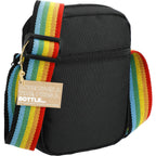 Rainbow Crossbody Bag in Recycled PET - Black - Right Angle 3