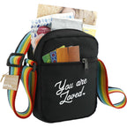 Rainbow Crossbody Bag in Recycled PET - Black - Right Angle