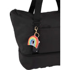 Rainbow Faux Leather Keychain - Rainbow - Propped