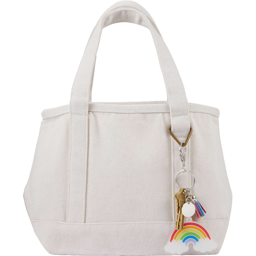 Rainbow Keychain with Tassel and Charms Laser Engraving - Rainbow - Detail