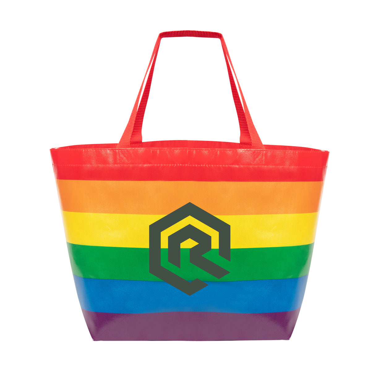Rainbow Laminated Tote Bag, Non-Woven - Silk Screen