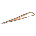 Rainbow Lanyard with Lobster Clip, Recycled Polyester - Rainbow - Front 2