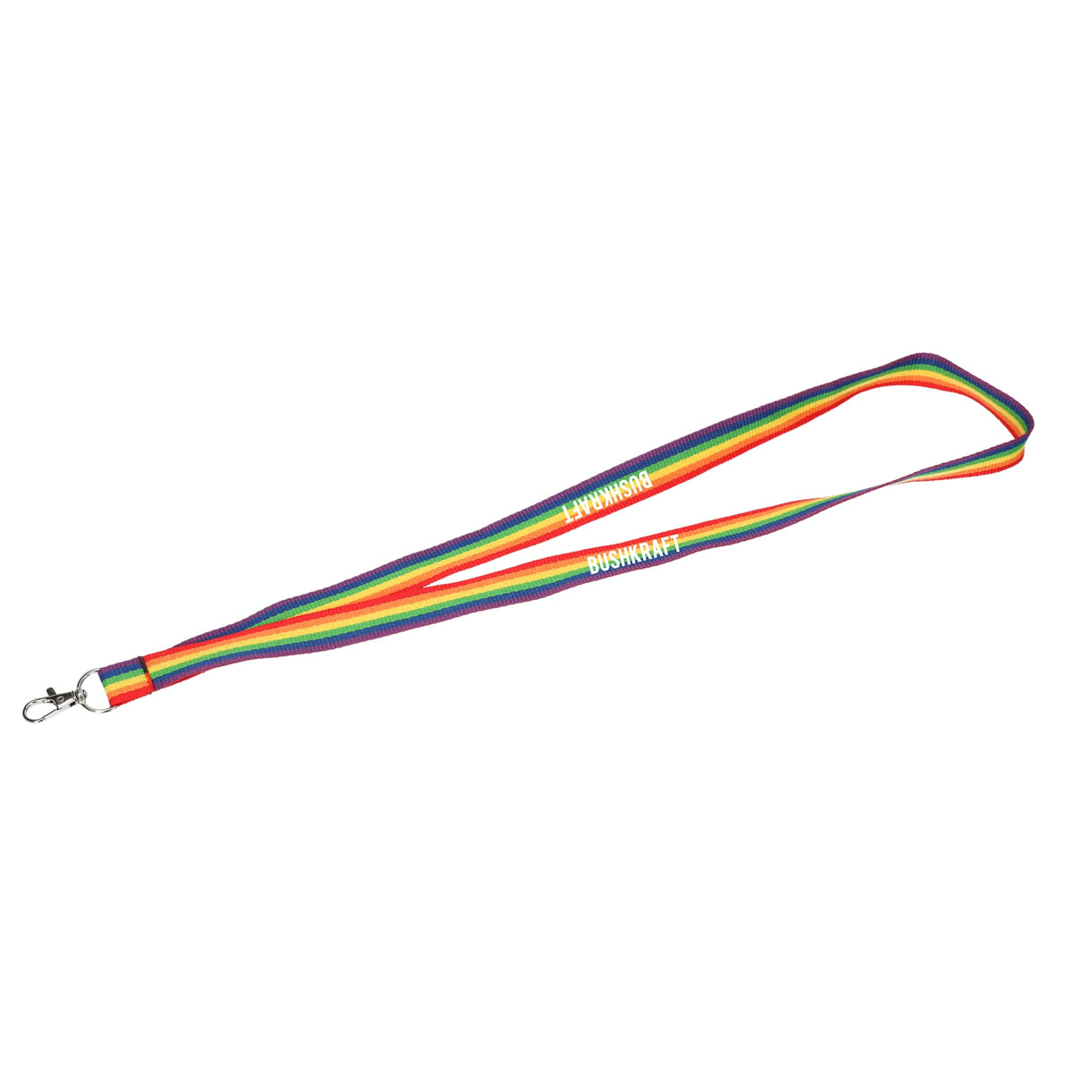 Rainbow Lanyard with Lobster Clip, Recycled Polyester - Rainbow - Front 2