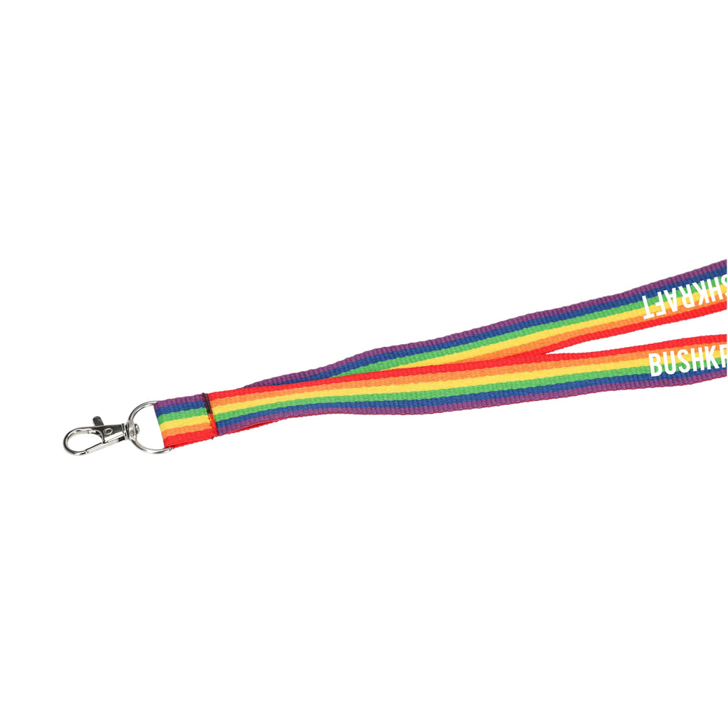 Rainbow Lanyard with Lobster Clip, Recycled Polyester - Rainbow - Front