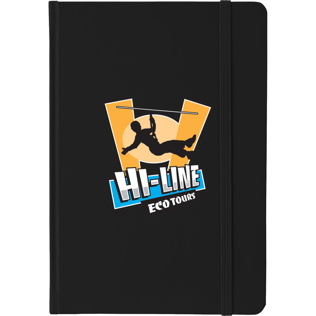 Rainbow Notebook with Matching Elastic, 5 x 7 Inches Full Color - Black - Front