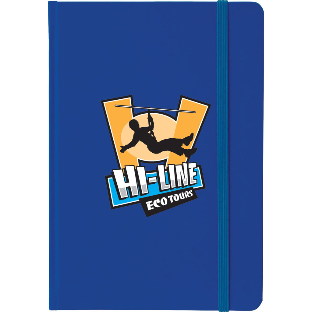 Rainbow Notebook with Matching Elastic, 5 x 7 Inches - Royal - Front